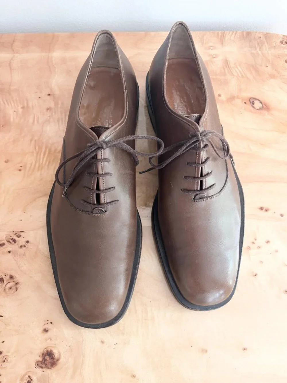 Vintage Salvatore Ferragamo XYLAN Leather Shoes 10 D US Made in Italy